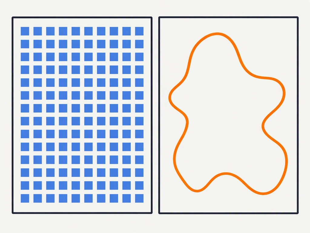 Two columns contrasting mechanical tasks with work that needs a person
