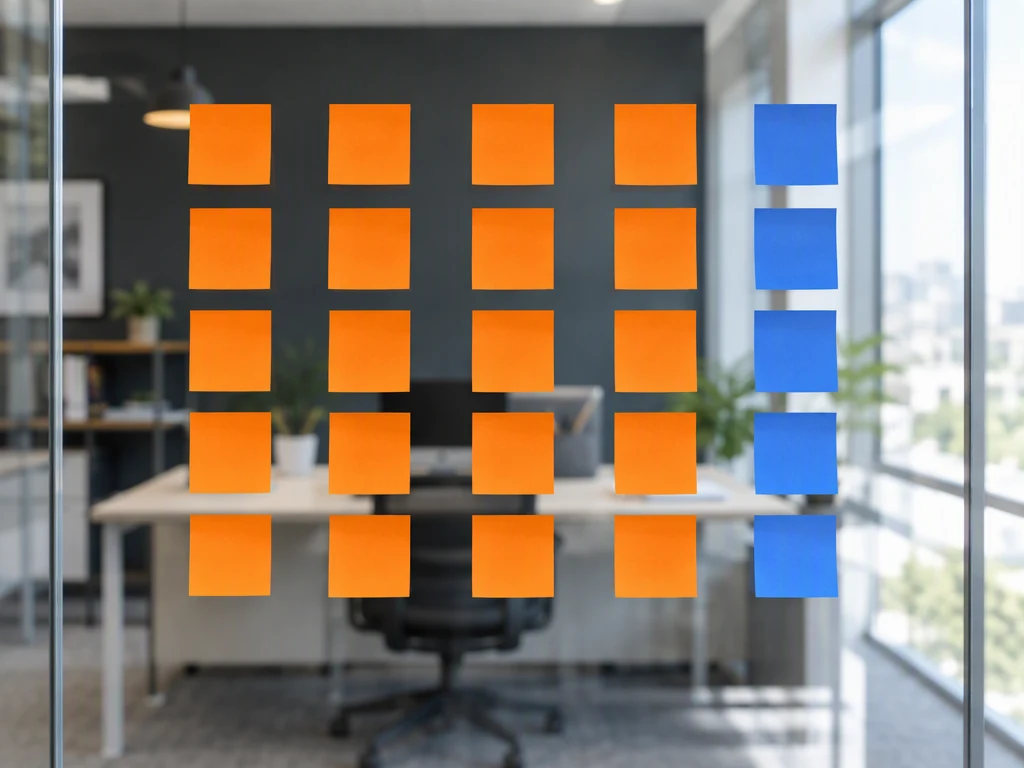 Flat illustration of a five-day marketing loop with orange task blocks and a blue review step